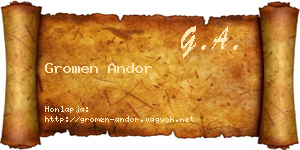 Gromen Andor névjegykártya